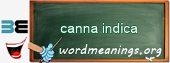 WordMeaning blackboard for canna indica